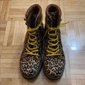 Sam Edelman leopard combat boots